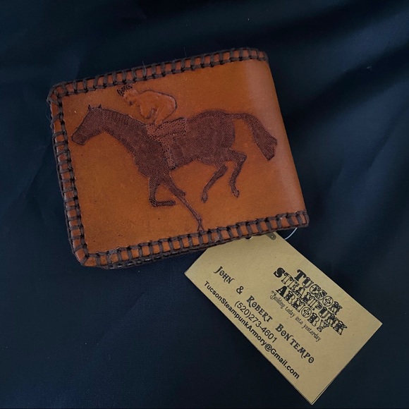 Handmade leather wallet western theme - Picture 1 of 4